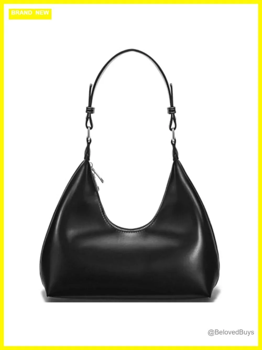 Faux Leather Crescent Hobo Bag - Small Shoulder Purse for Women